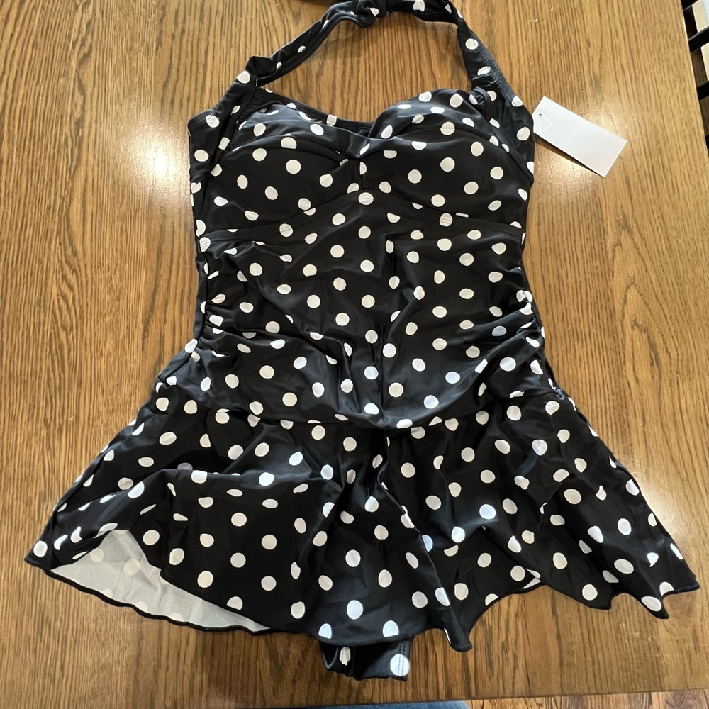 Polka Dot Halter Swim Suit